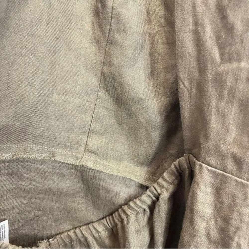 Reformation Autumn Linen Jumpsuit‎ Taupe Biball Open Back